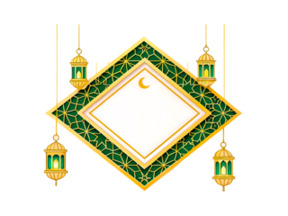 Ramadan Islamic Diamond Frame PNG Transparent Background