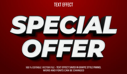 Special Offer 3d editable text effect style