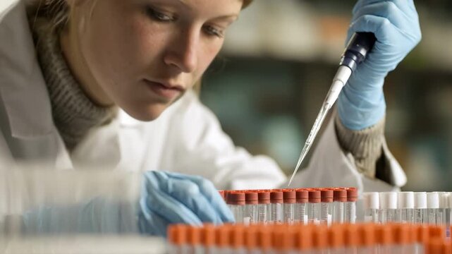 Laboratory expert preparing samples for comprehensive testing of alpha beta and gamma radiation types.