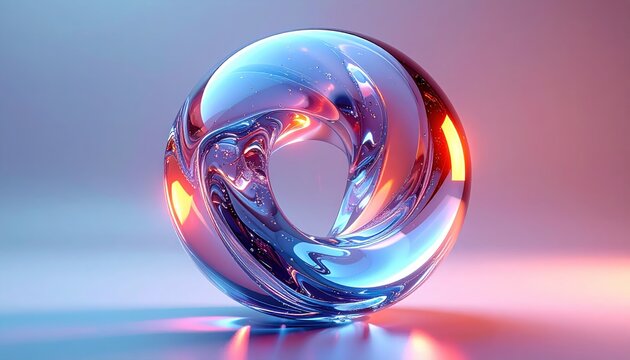 Futuristic AI core made of glass and liquid metal on solid background 3D render. - Powered by Adobe