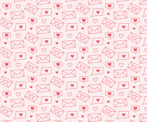 Doodle pattern love letters. Isolated background. Vector icons