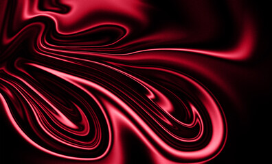 Luxury deep red silk fabric texture background with elegant wavy folds. Abstract ruby liquid satin material with smooth glowing highlights for premium brand design or Valentine's Day backdrop.