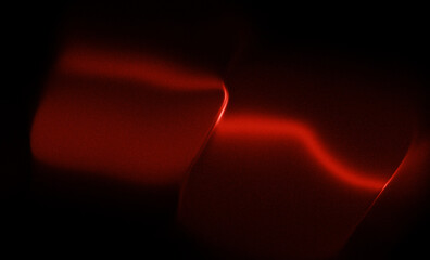Intense red abstract wave of light on black background with elegant grainy texture. Minimalist dramatic glow for luxury automotive branding, cinematic posters, and modern digital art backdrops.