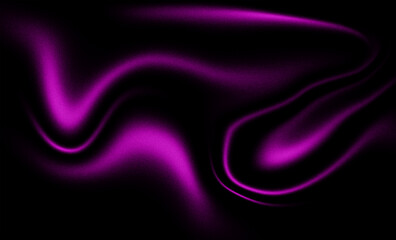 Vibrant neon pink and magenta abstract wave on black background with trendy grainy texture. Electric purple silk-like flow for creative music covers, futuristic tech branding, and modern night-style d