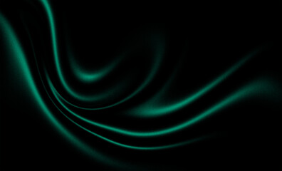 Luxury emerald green grainy texture background with elegant abstract waves on black. Dark minimalist silk-like flow for premium branding, tech backgrounds, and sophisticated night-themed designs.