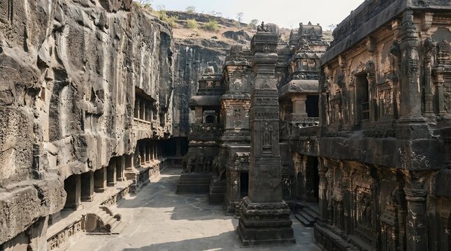 Ancient kailash temple architecture in India
