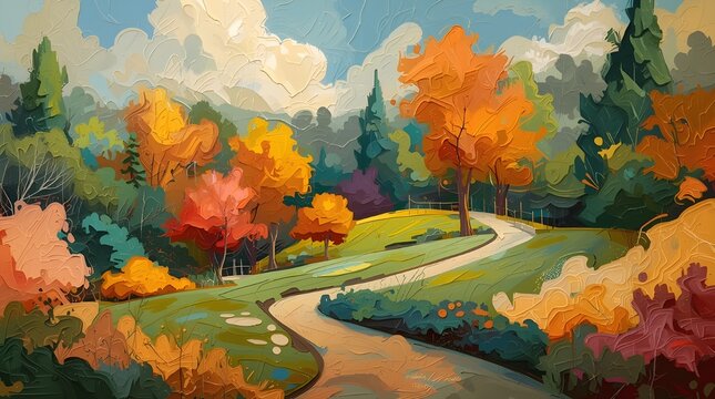 autumn landscape with river