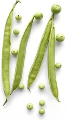 Green Peas Top View Full Length Transparency Background