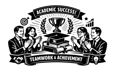 Academic success celebration: diverse group applauding achievements in education