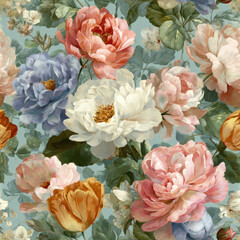 Pastel Elegant Floral Seamless Pattern