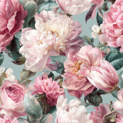 Pastel Elegant Floral Seamless Pattern