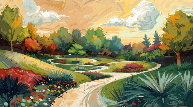 landscape with a pond