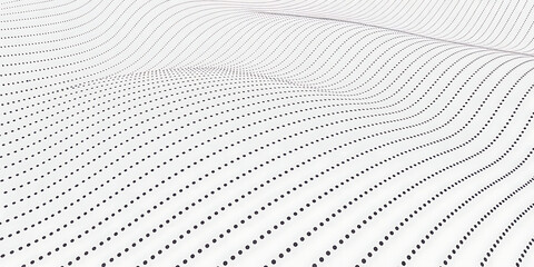 3D Grid of Dots Forming a Tunnel or Vortex, Abstract Futuristic Digital Landscape