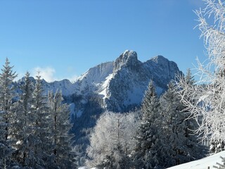 Chiemgau alps at Unterberg Alm, Ruhpolding covered in fresh powder snow