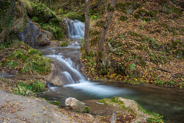 Cascade on Gostilje stream, Zlatibor district in Serbia, travel destination