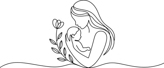 A continuous single line drawing shows a graduation cap with a tassel beside a rolled diploma scroll