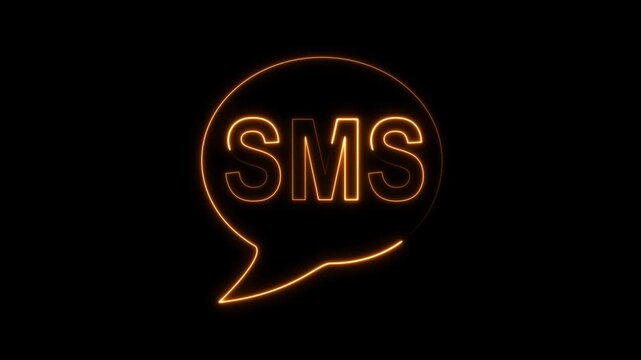 message box with question mark icon animation, box Glowing neon color message box animation icon conversation notice receive massage, Box Animation: Glowing Mail Inbox Icon on black background.