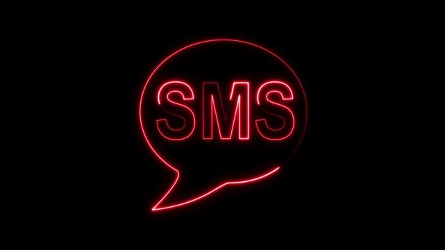 message box with question mark icon animation, box Glowing neon color message box animation icon conversation notice receive massage, Box Animation: Glowing Mail Inbox Icon on black background.