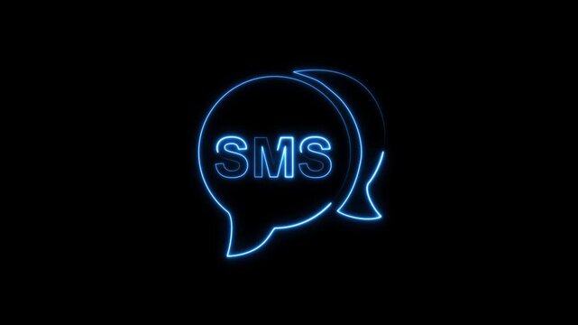 message box with question mark icon animation, box Glowing neon color message box animation icon conversation notice receive massage, Box Animation: Glowing Mail Inbox Icon on black background.