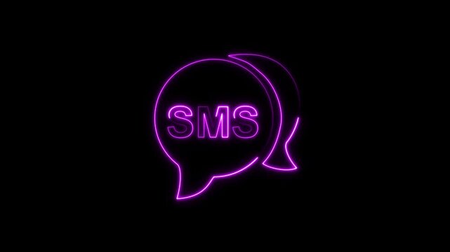 message box with question mark icon animation, box Glowing neon color message box animation icon conversation notice receive massage, Box Animation: Glowing Mail Inbox Icon on black background.