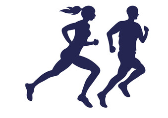 runners vector silhouette