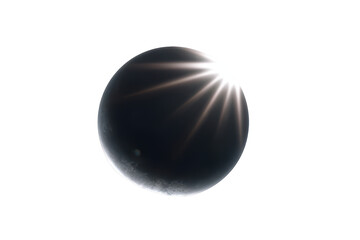 Dark Planet Sphere with Bright Sunburst Effect