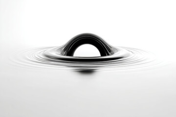 Abstract Black Ring Creating Ripple in Water