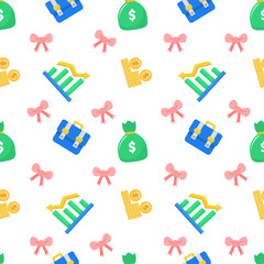 Fototapeta premium seamless pattern with bow business theme
