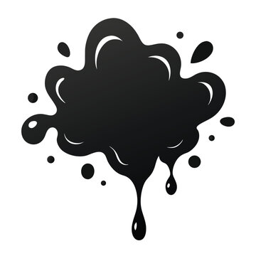 Dynamic abstract black paint splash resembling a cloud formation vector illustration