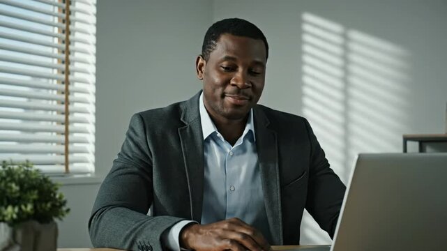 Professional Man Working on Computer in Office.