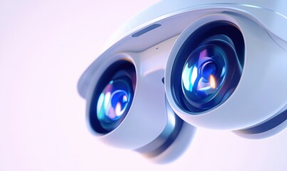 Modern white surveillance camera array system technology and security