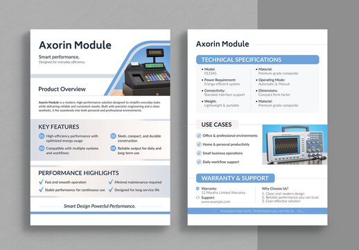 Product Data Sheet Template Layout