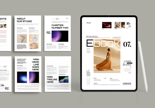 Minimal Ebook Layout Template  Modern Digital Book & Editorial Design