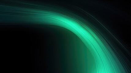 A glowing green arc shines brightly against a dark background in a futuristic illustration