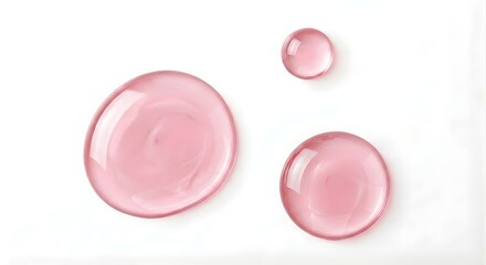 Pink Gel bubbles of cosmetic product for advertising, marketing and promotion concept on transparent background