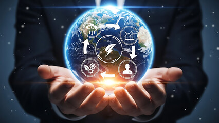 Global Innovations in Business Solutions, Technology, and Environment, Close-Up View, Corporate Perspective