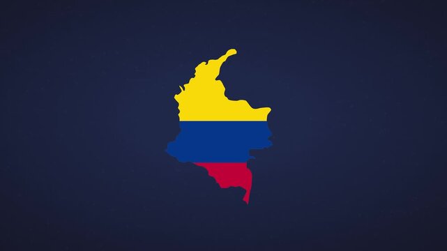 colombia map yellow blue red stripes travel culture showcase