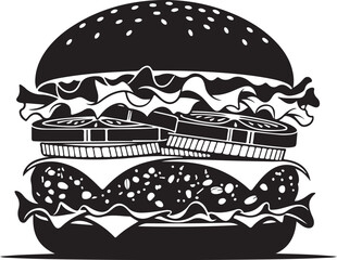 Naklejka premium Delicious burger with sesame seed bun and lettuce isolated on transparent background illustration