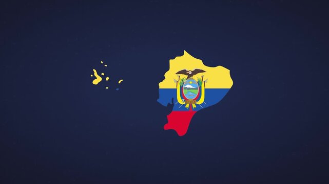 Dynamic illustration of Ecuador with national colors and emblem