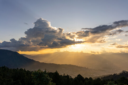 sunset over Medellin