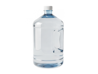 Large clear plastic water bottle isolated on transparent background
