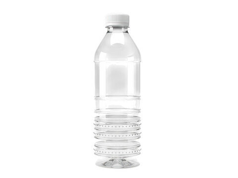 Empty plastic water bottle isolated on transparent background