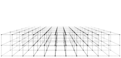 Fototapeta premium Abstract technology background with binary code digital tunnel. Concept of big data, artificial intelligence, cyberspace, and digital transformation vector background with perspective and copy space.