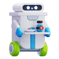 3D Robot Delivering Medicine Illustration