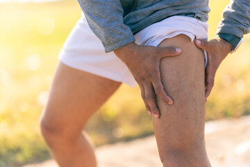 The young man experienced leg pain after exercising, indicating injury and discomfort from sports.