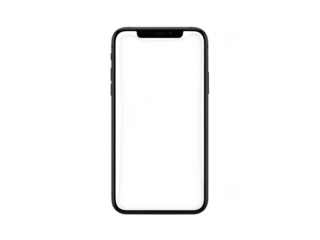 Blank smartphone screen isolated on transparent background