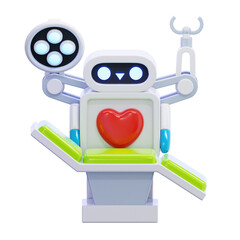 3D Surgical Robot with Examination Chair Illustration