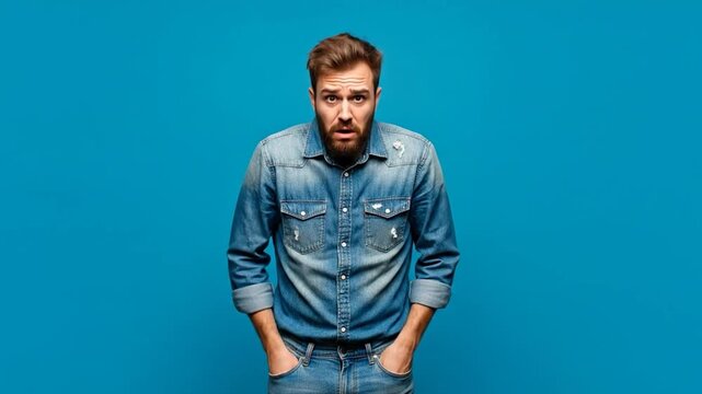 Jobless Man Showing Empty Pockets, Poverty