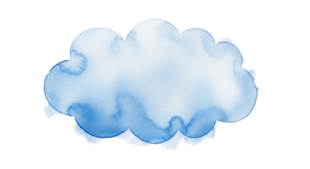Watercolor cloud illustration, a soft and dreamy element for adding a touch of whimsy to designs isolated on transparent background