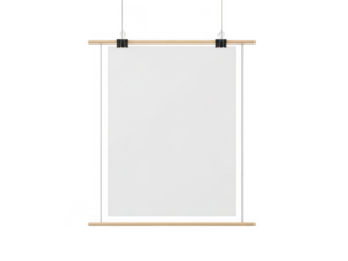 Modern hanging room divider isolated on transparent background